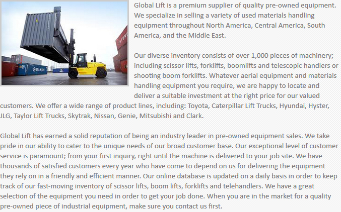 Global Lift Equipment Irvine